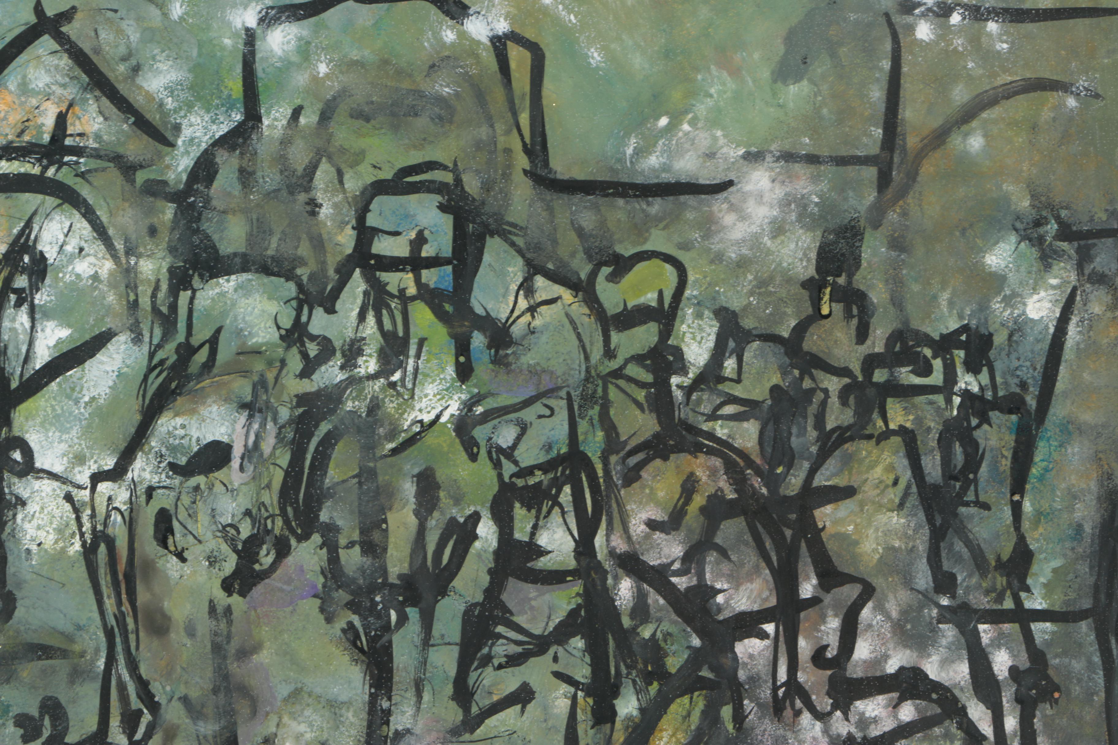 Joan Abelove Gouache on Paper "Tivoli Gardens ... Copenhagen"