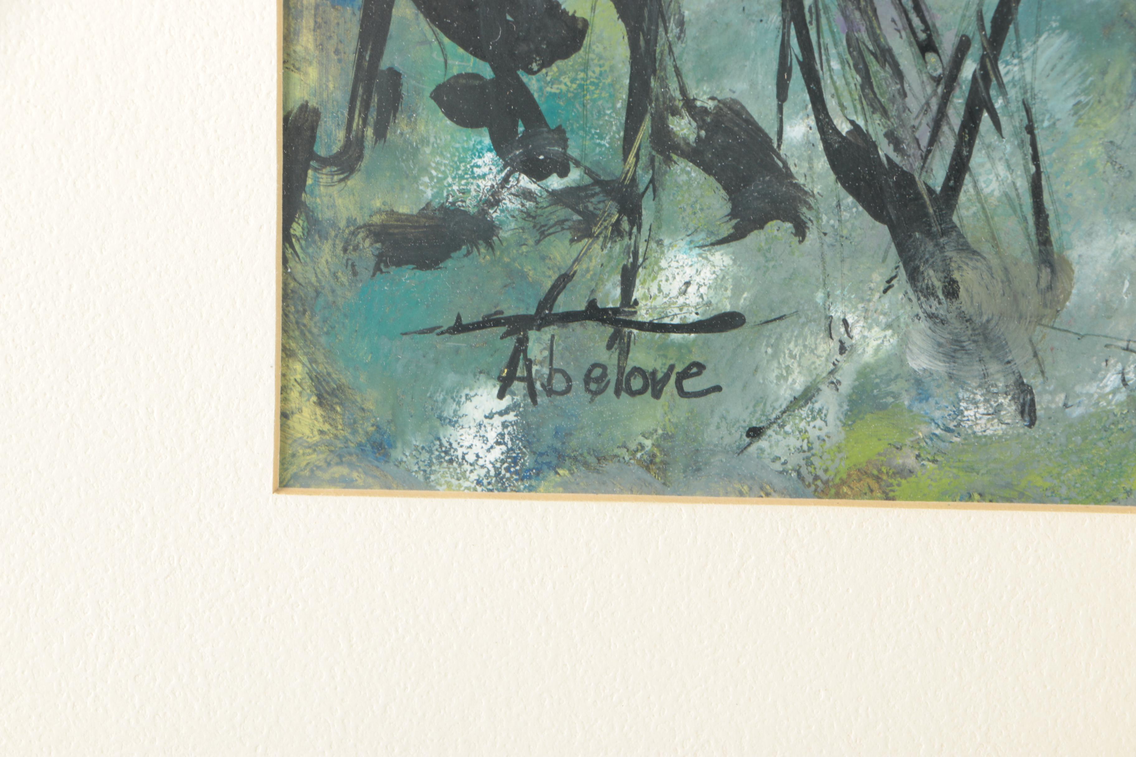 Joan Abelove Gouache on Paper "Tivoli Gardens ... Copenhagen"