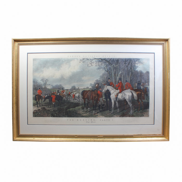 J. Harris Etching with Aquatint "The Meet"