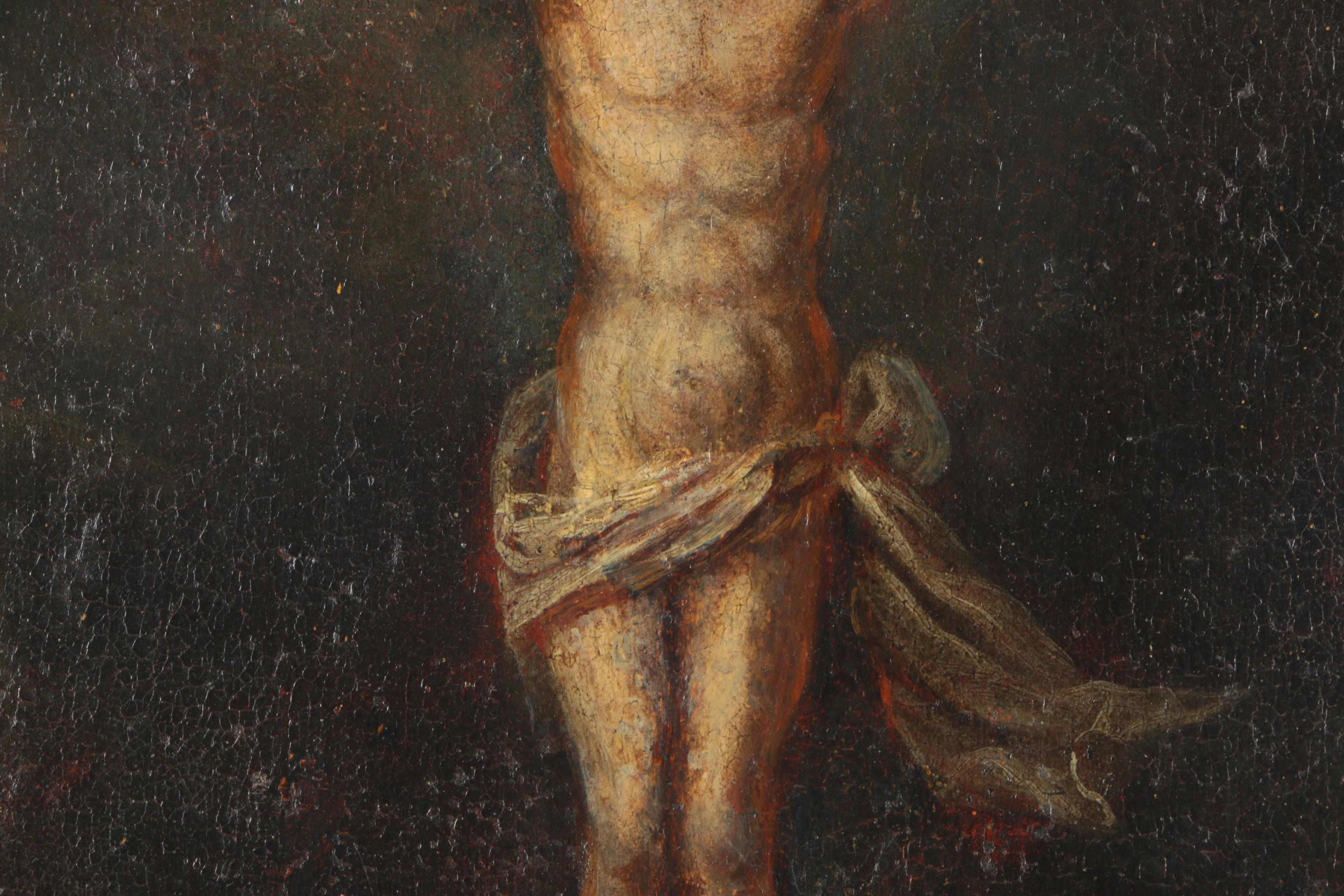 17th - 18th Century Oil Painting on Canvas of the Crucifixion