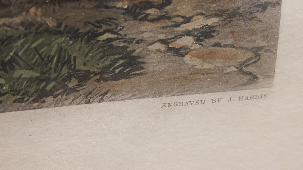 J. Harris Etching with Aquatint "The Meet"