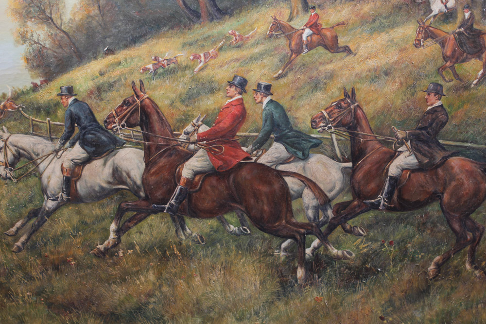 Oil Painting on Canvas of Hunting Scene