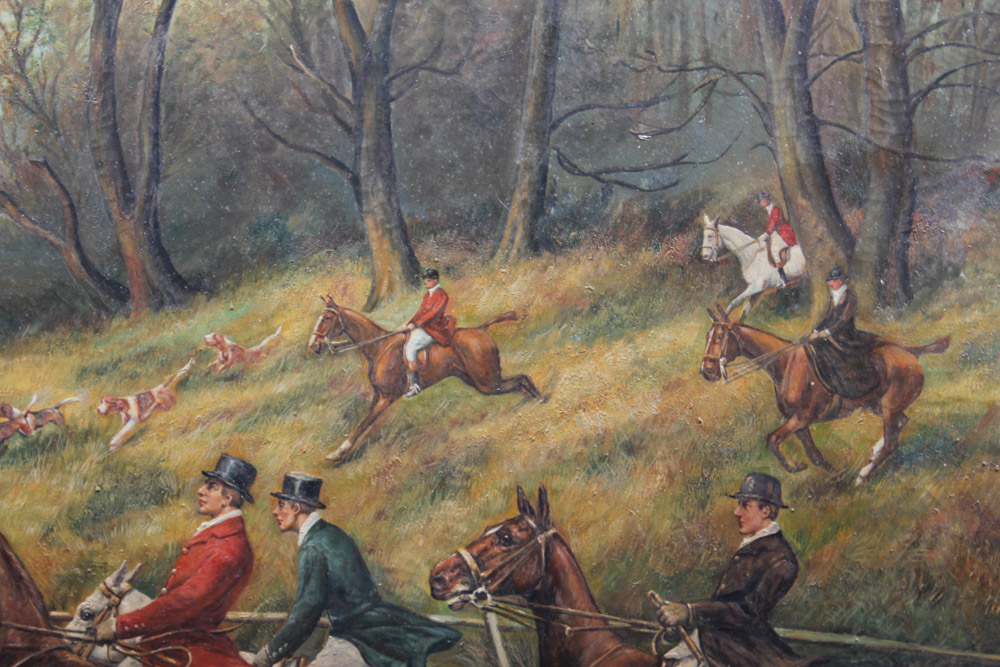 Oil Painting on Canvas of Hunting Scene