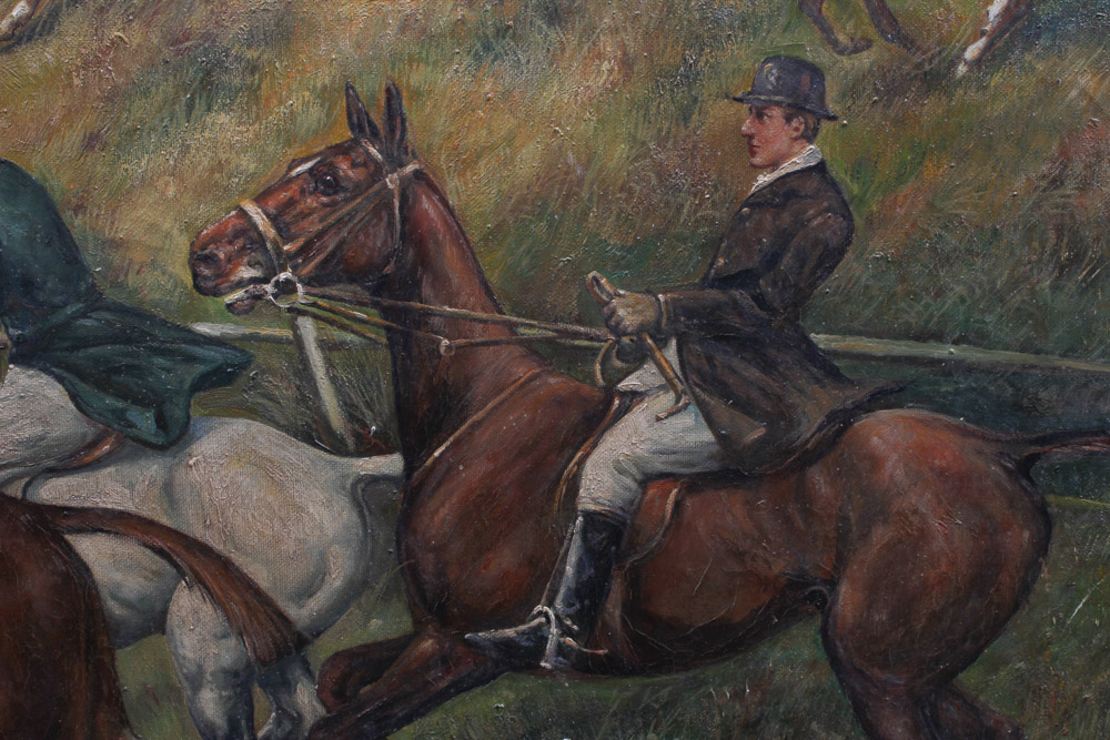 Oil Painting on Canvas of Hunting Scene