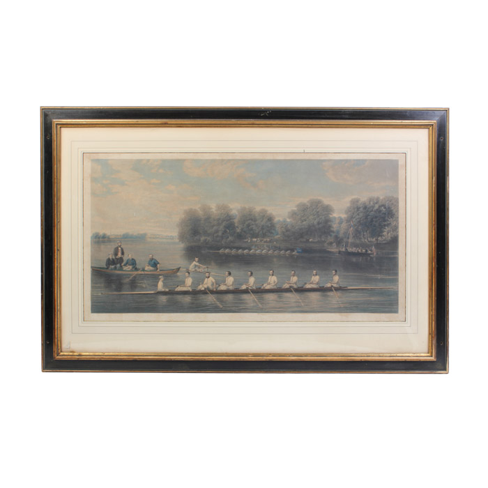 Color Engraving of Rowing Team