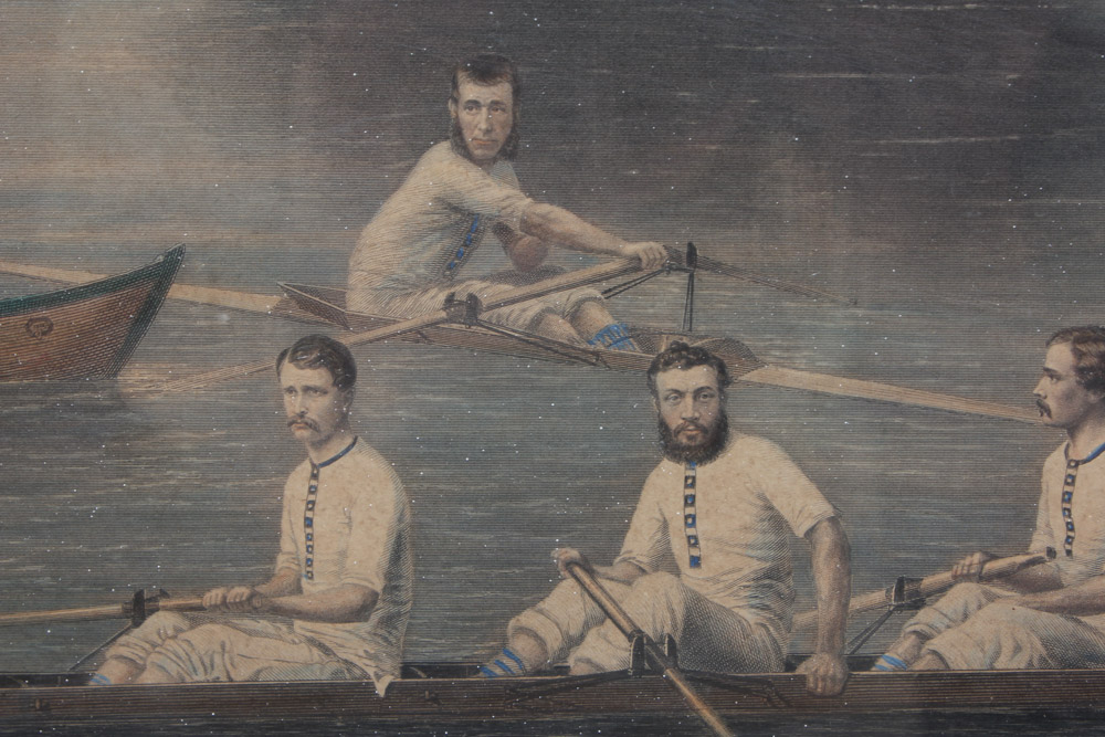 Color Engraving of Rowing Team