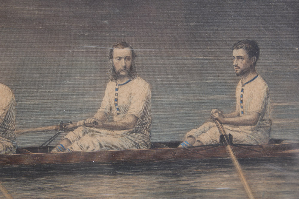 Color Engraving of Rowing Team