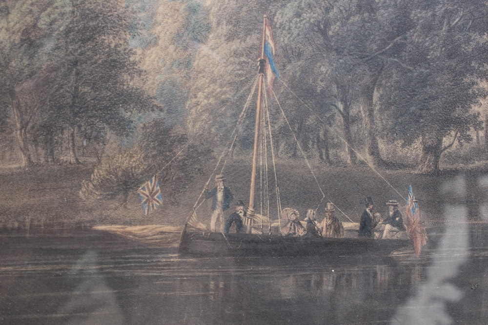 Color Engraving of Rowing Team