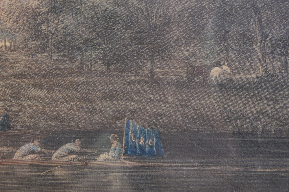 Color Engraving of Rowing Team