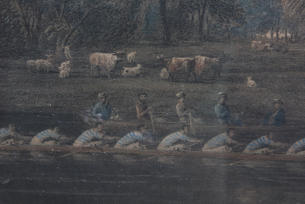Color Engraving of Rowing Team