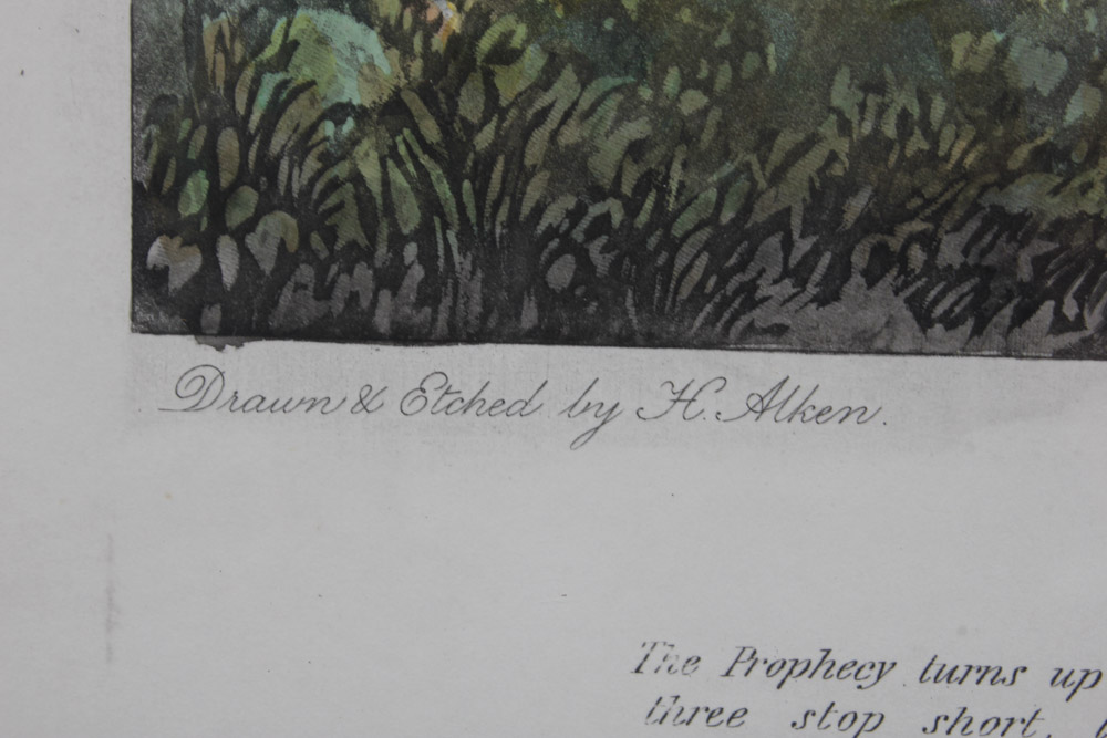 Frederick Christian Lewis Aquatint Engraving After Henry Alken "The Quorn Hunt: The Whissendine Appears in View"