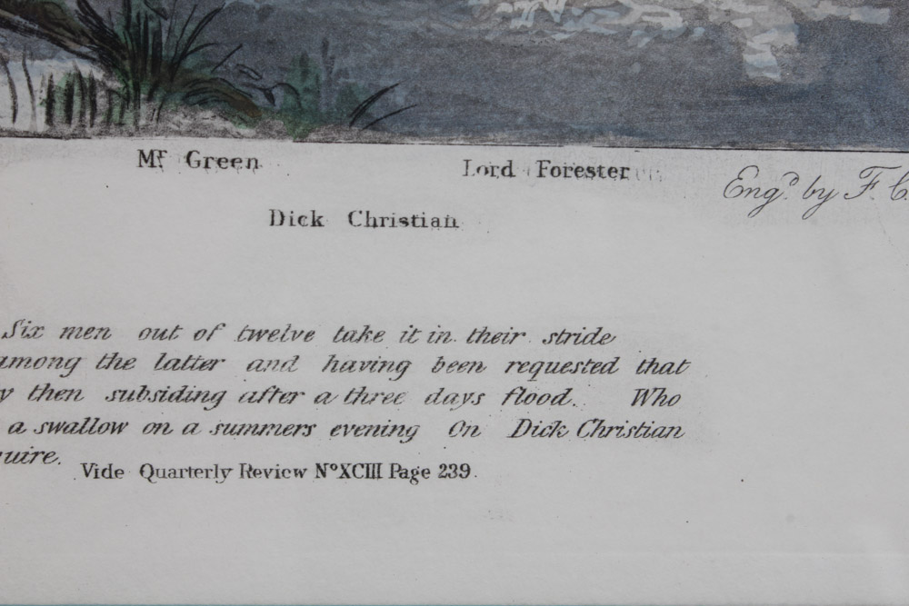 Frederick Christian Lewis Aquatint Engraving After Henry Alken "The Quorn Hunt: The Whissendine Appears in View"