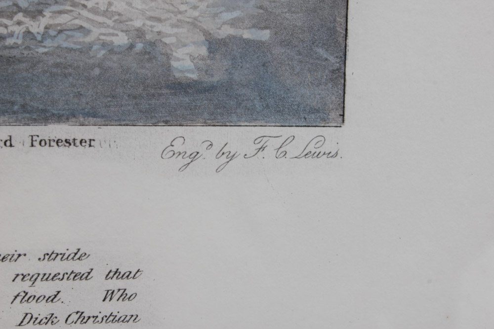 Frederick Christian Lewis Aquatint Engraving After Henry Alken "The Quorn Hunt: The Whissendine Appears in View"