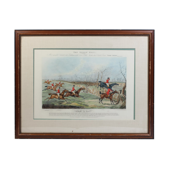 Frederick Christian Lewis Aquatint Engraving After Henry Alken "The Quorn Hunt: Snob is Beat!"