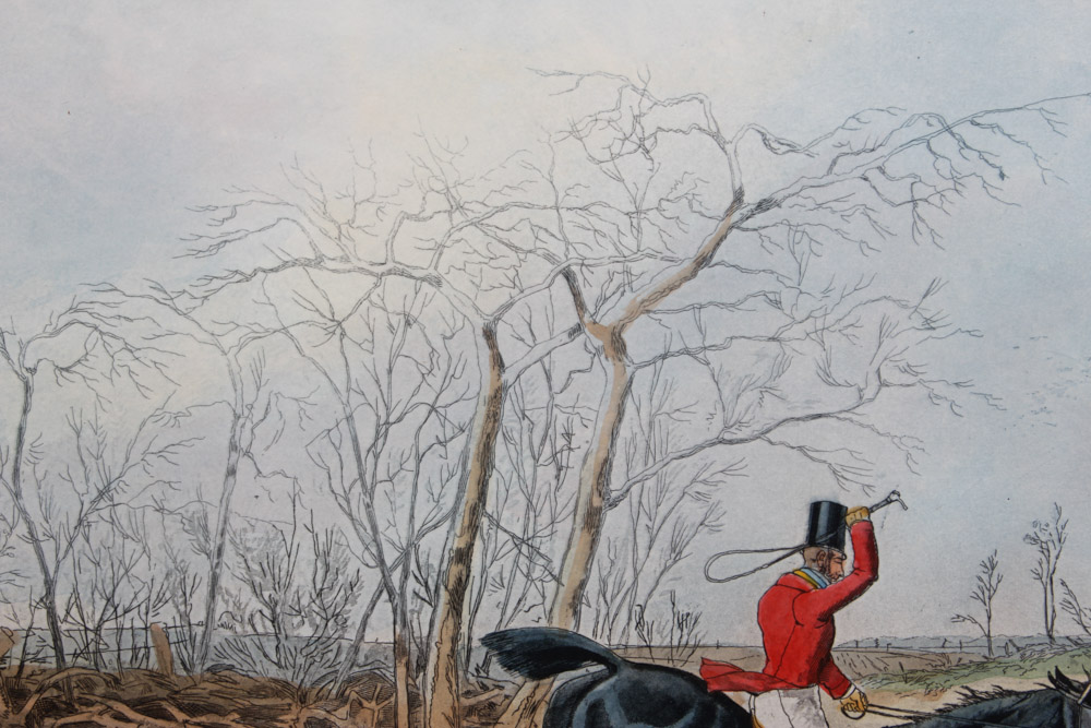 Frederick Christian Lewis Aquatint Engraving After Henry Alken "The Quorn Hunt: Snob is Beat!"