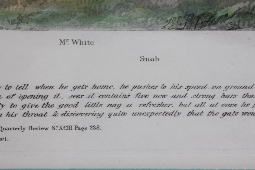 Frederick Christian Lewis Aquatint Engraving After Henry Alken "The Quorn Hunt: Snob is Beat!"