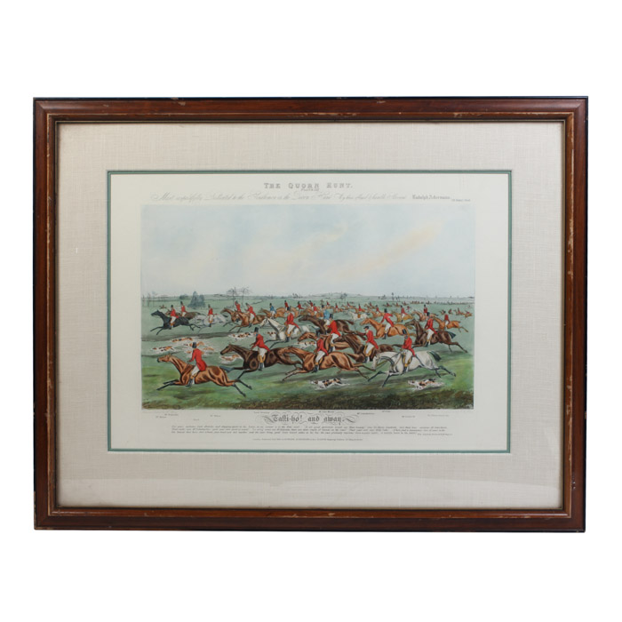 Frederick Christian Lewis Aquatint Engraving After Henry Alken "The Quorn Hunt: Tally-Ho and Away"
