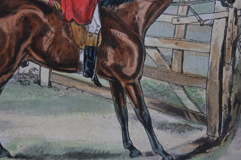 Frederick Christian Lewis Aquatint Engraving After Henry Alken "The Quorn Hunt: Snob is Beat!"