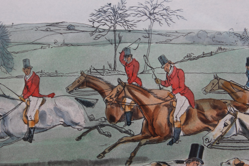 Frederick Christian Lewis Aquatint Engraving After Henry Alken "The Quorn Hunt: Tally-Ho and Away"
