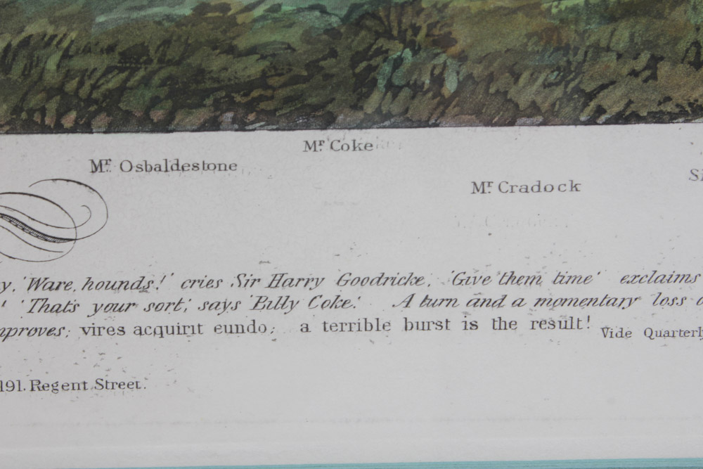 Frederick Christian Lewis Aquatint Engraving After Henry Alken "The Quorn Hunt: Tally-Ho and Away"