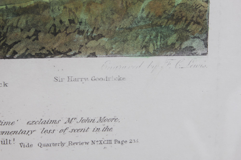 Frederick Christian Lewis Aquatint Engraving After Henry Alken "The Quorn Hunt: Tally-Ho and Away"