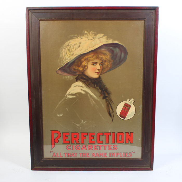 Perfection Cigarettes Original Chromolithograph Advertisement