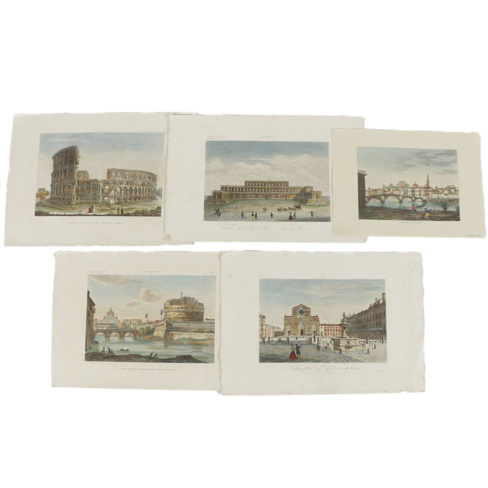 Collection of Various Prints on Paper of Italian Scenes