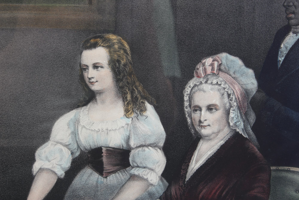 Currier & Ives Chromolithograph "Washington at Home"