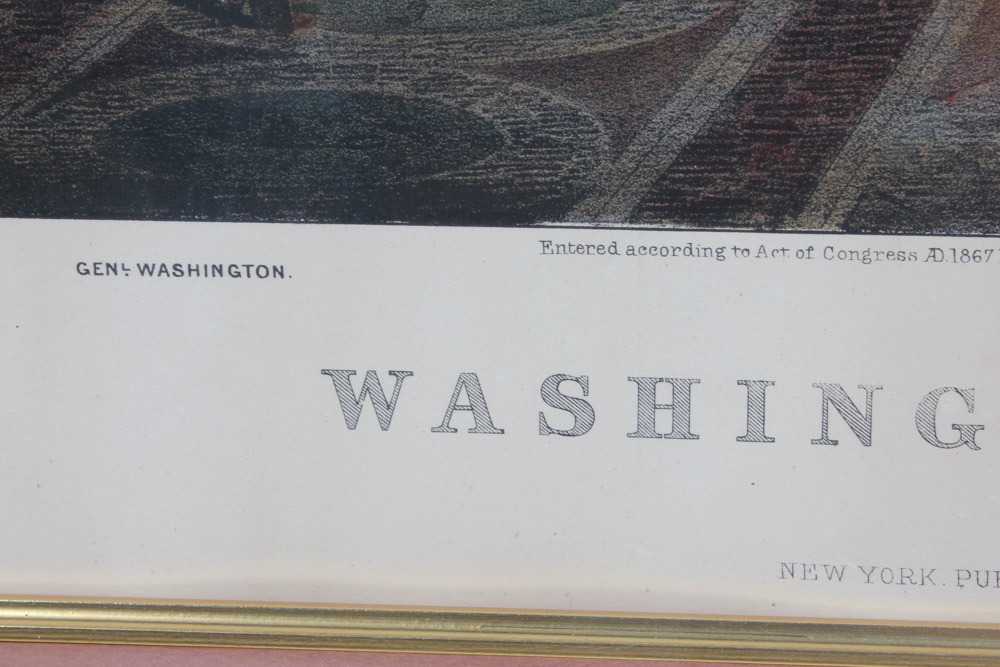 Currier & Ives Chromolithograph "Washington at Home"