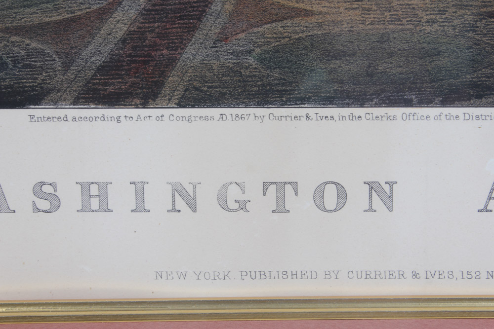 Currier & Ives Chromolithograph "Washington at Home"