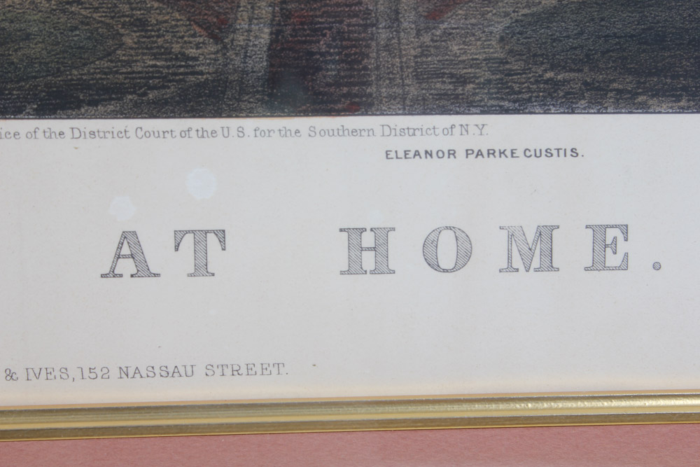 Currier & Ives Chromolithograph "Washington at Home"