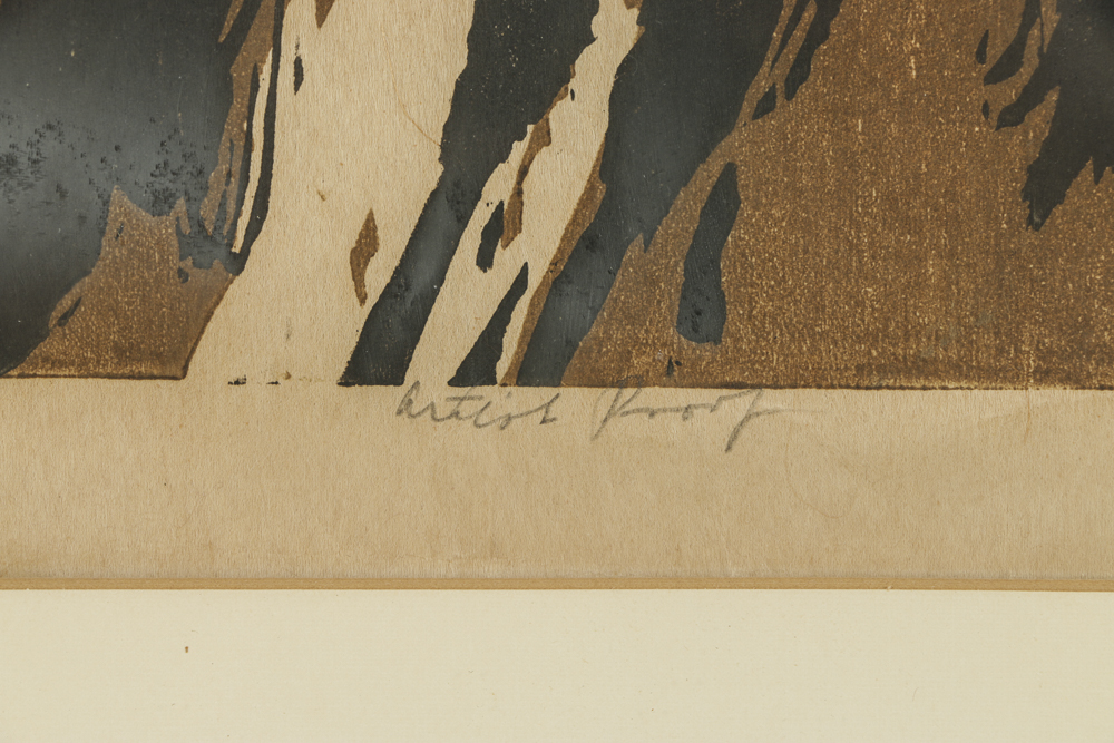 Seong Moy Limited Edition Woodblock on Paper "Spring Rain"