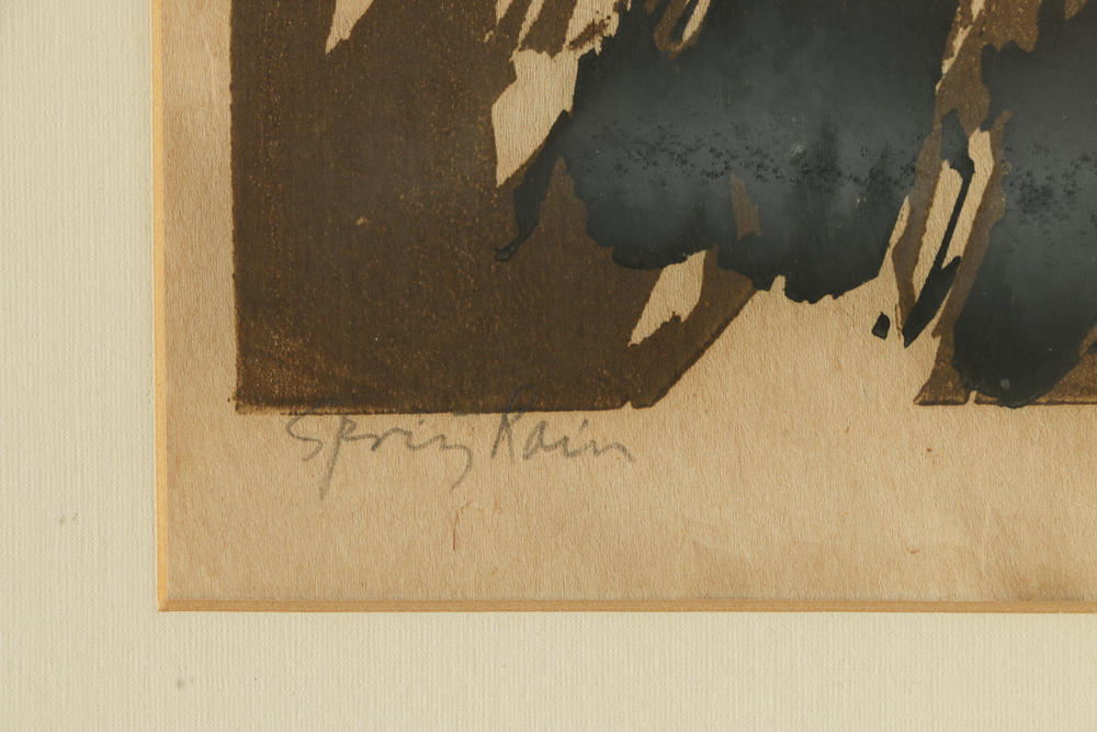 Seong Moy Limited Edition Woodblock on Paper "Spring Rain"