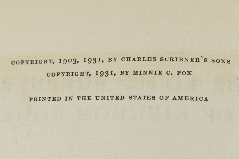 1931 Limited Edition Printing "The Little Shepherd of Kingdom Come" by John Fox Jr.