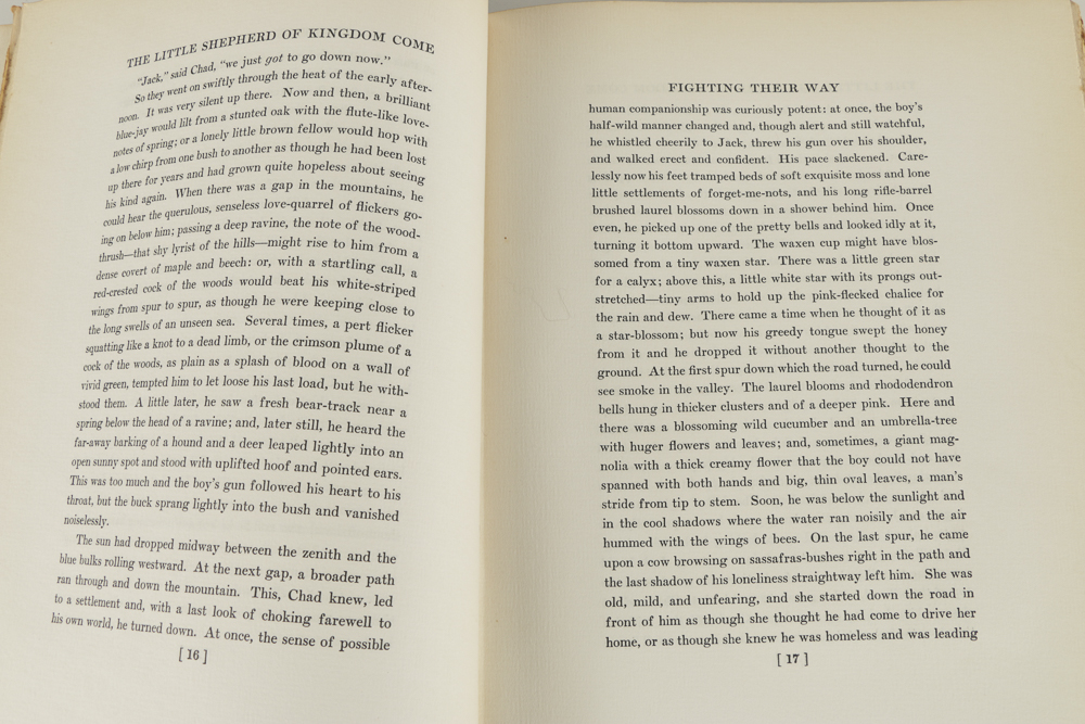 1931 Limited Edition Printing "The Little Shepherd of Kingdom Come" by John Fox Jr.