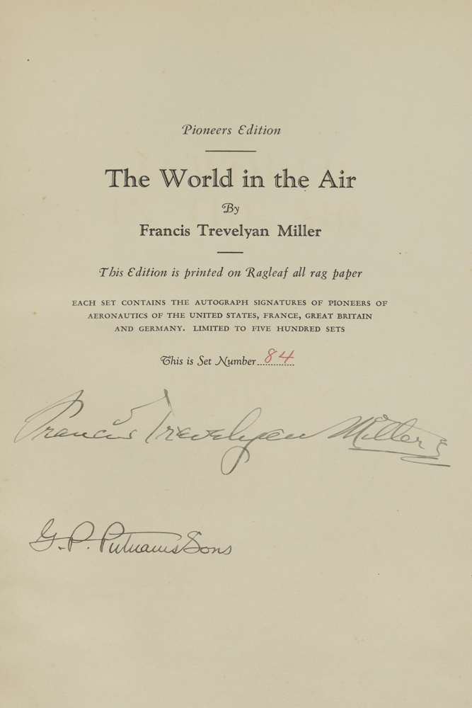 1930 Two Volume Set "The World in The Air: The Story of Flying in Pictures" by Francis Trevelyan Miller