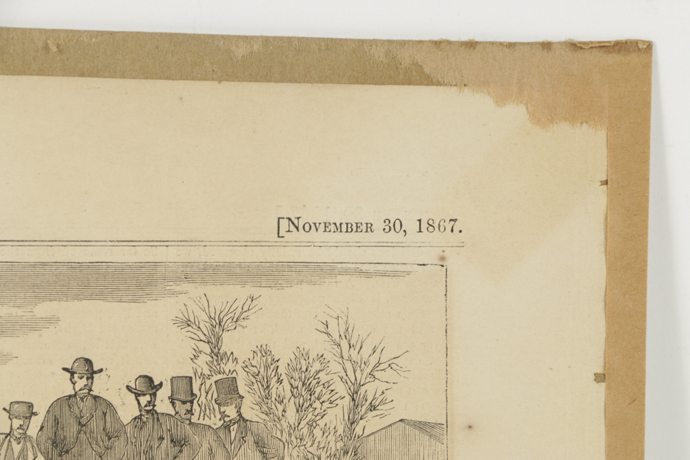 Harper's Weekly Engraving on Paper "Wood-sawers' Tournament"