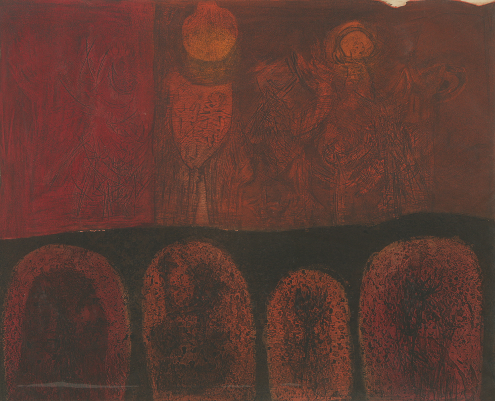 John Ihle Artist's Proof Color Etching on Paper "Catacomb"