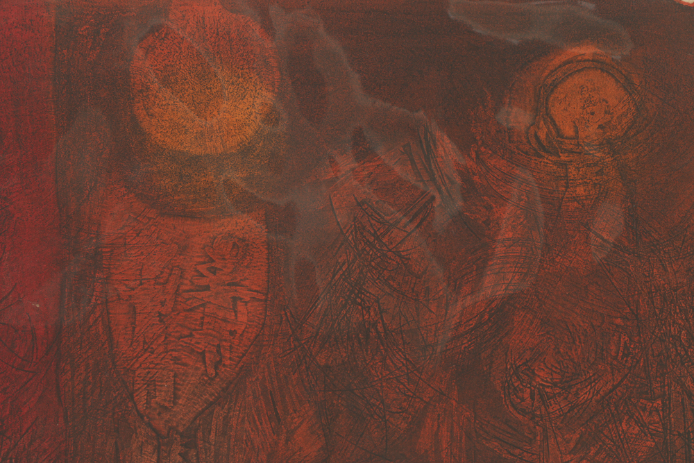 John Ihle Artist's Proof Color Etching on Paper "Catacomb"