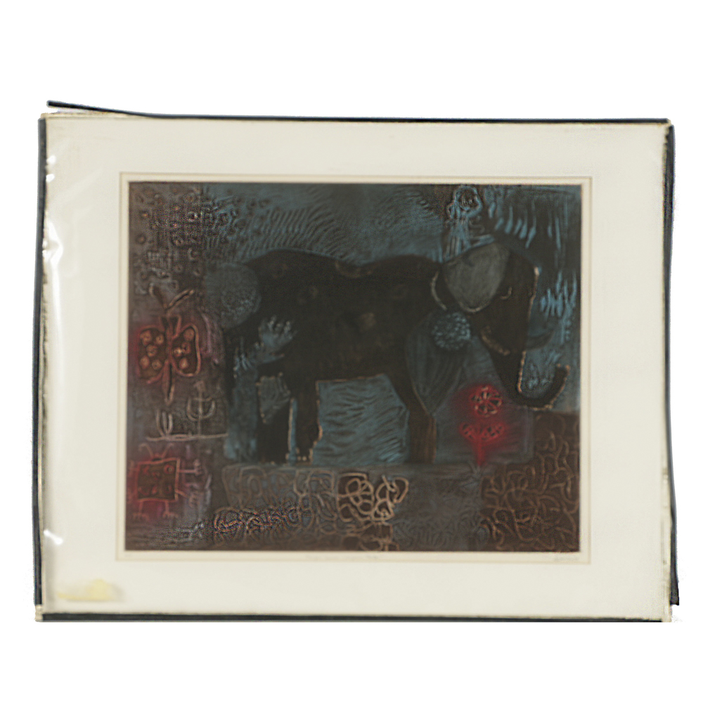 John Ihle Artist's Proof Color Etching on Paper "Ungawa, Tantor"