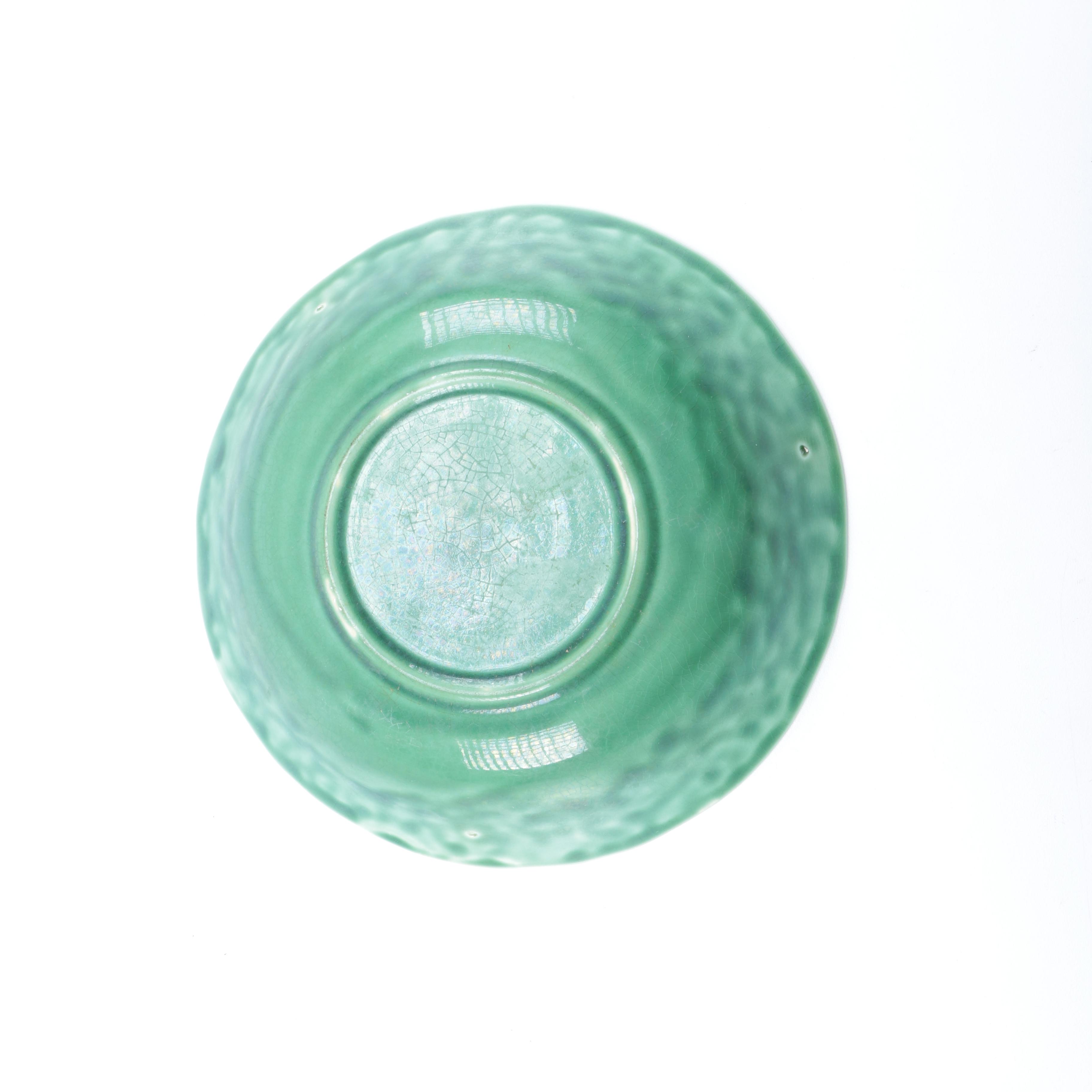 Set of Green Glazed Ceramic Dishes