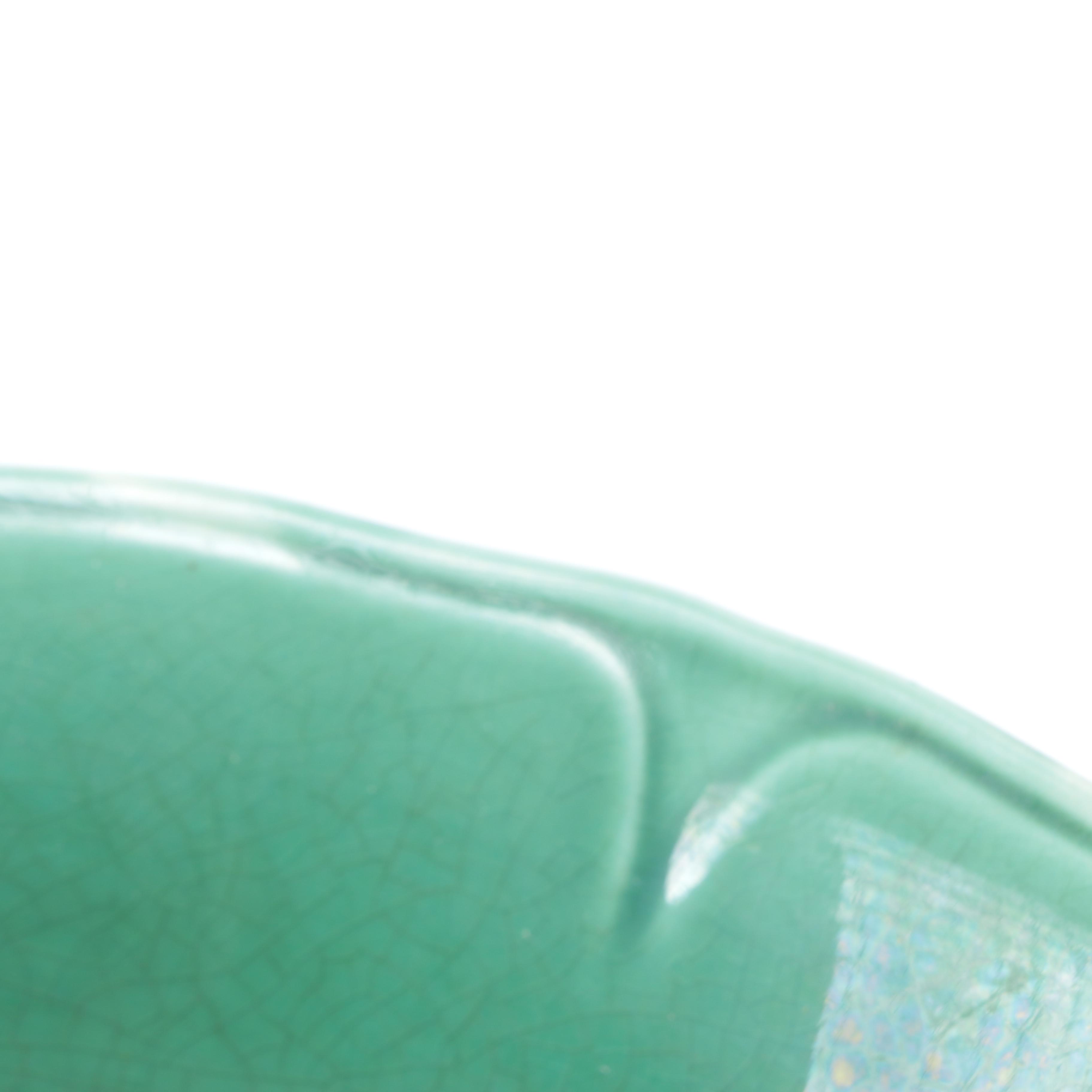 Set of Green Glazed Ceramic Dishes