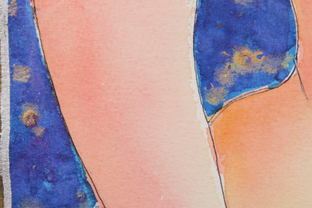 Mixed Media on Paper of Nude Women Signed Aboriginal