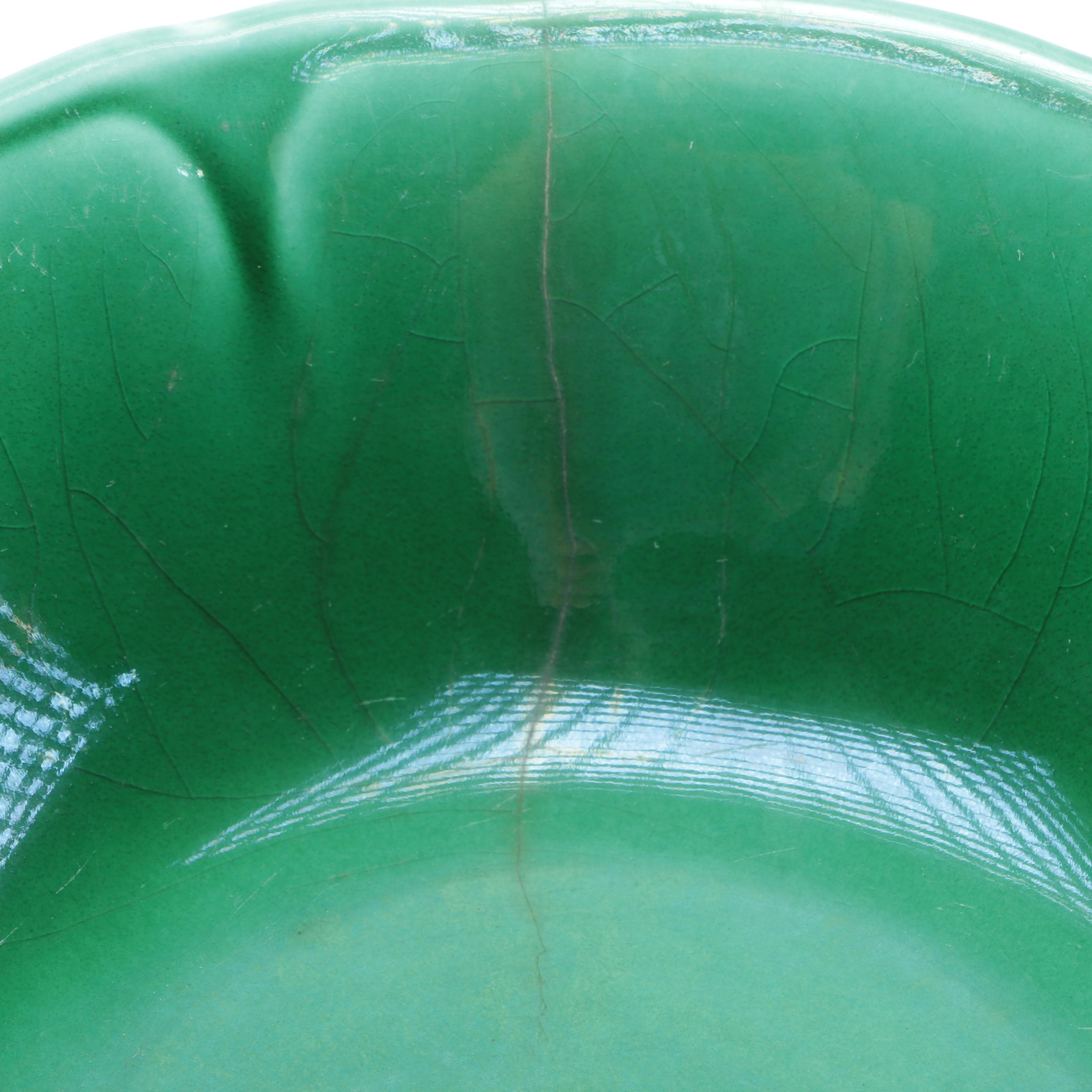 Set of Green Glazed Ceramic Dishes