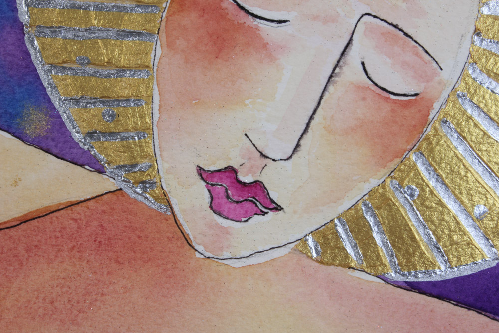 Mixed Media on Paper of Nude Women Signed Aboriginal