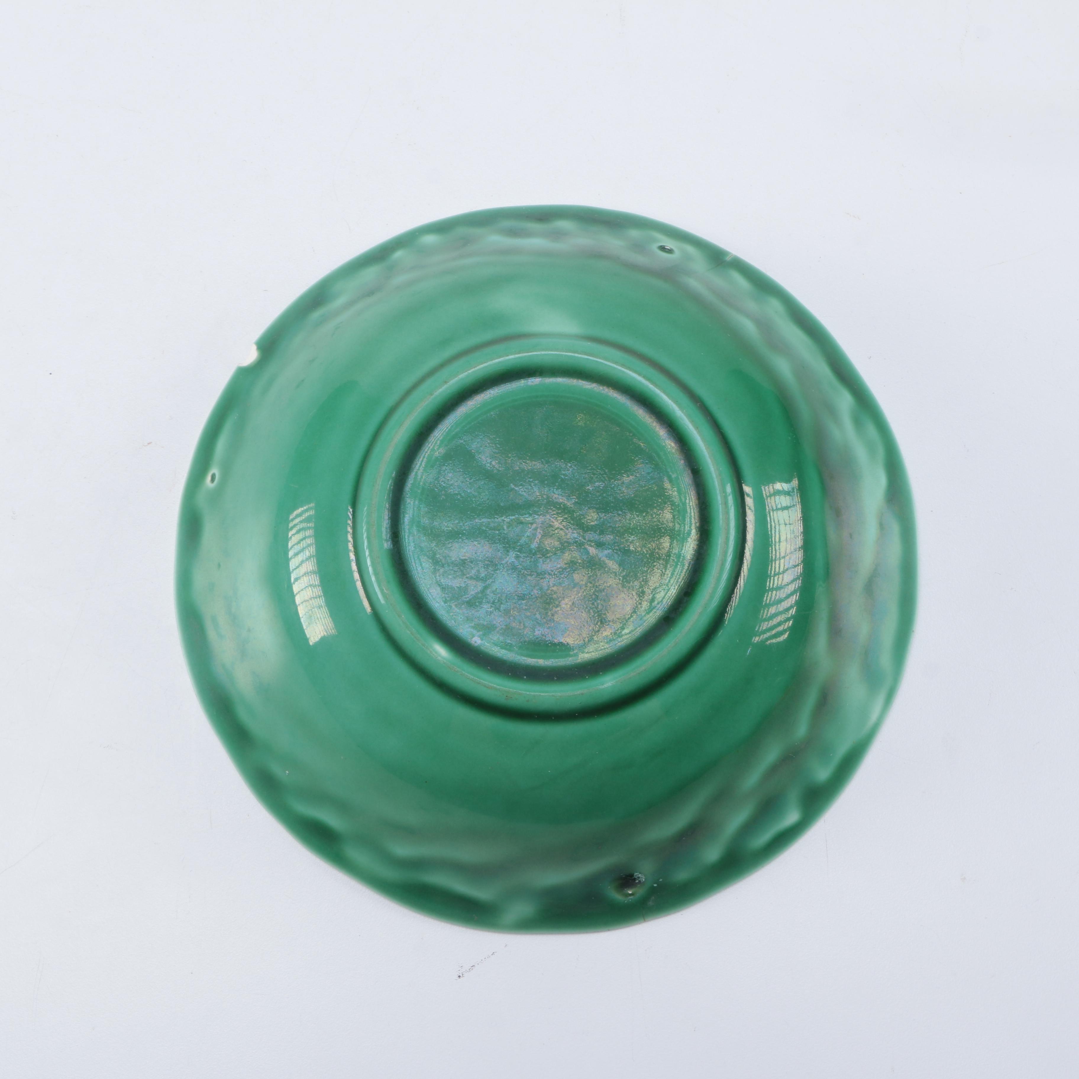 Set of Green Glazed Ceramic Dishes