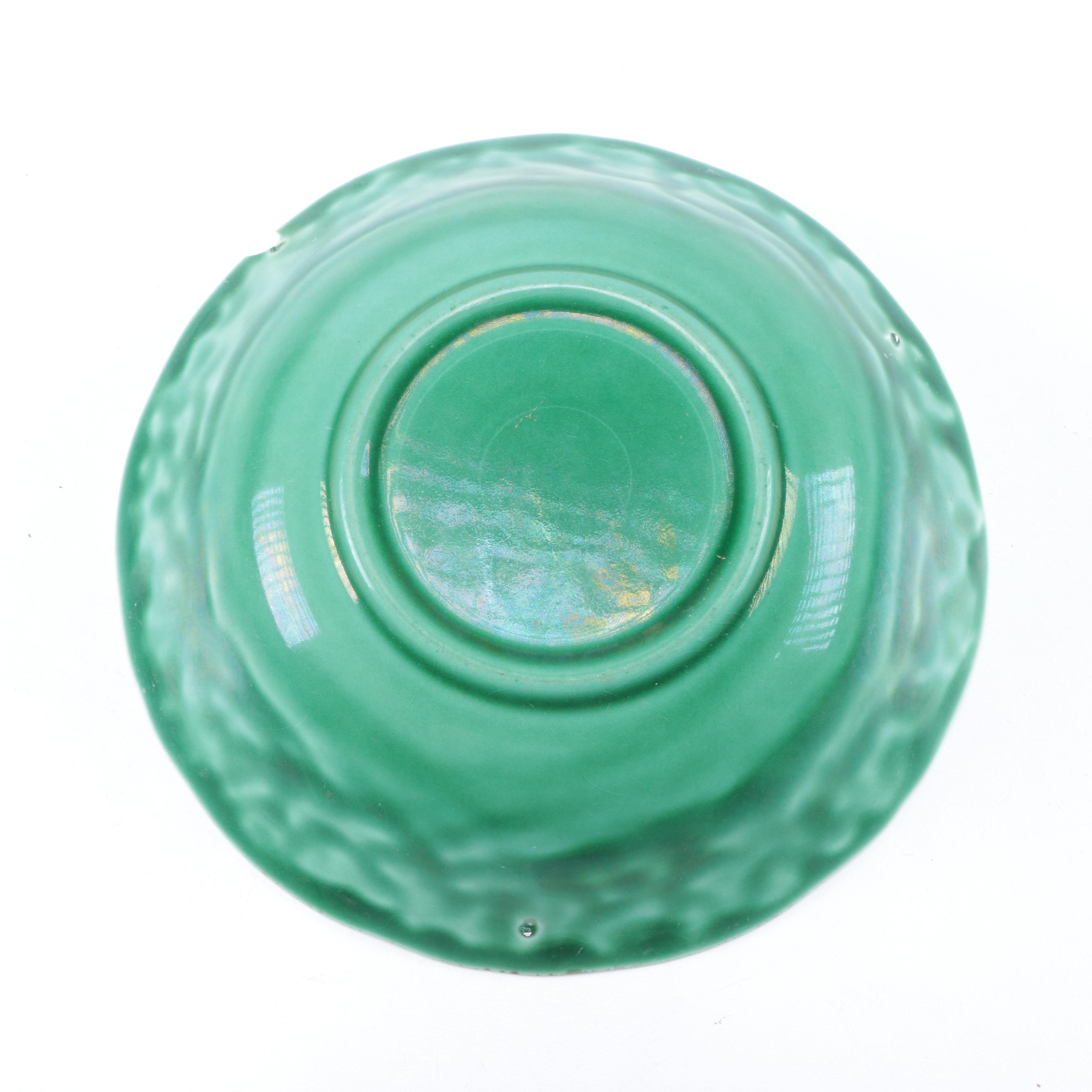 Set of Green Glazed Ceramic Dishes