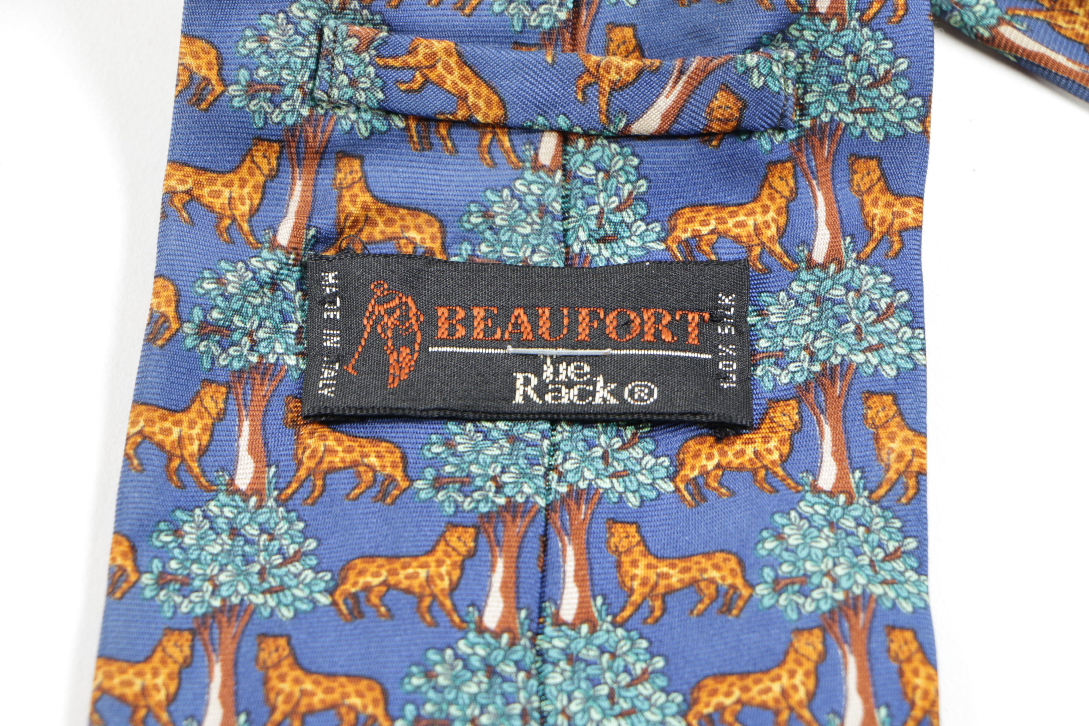 Neckties Including Valentino, Oscar de la Renta, and Beaufort