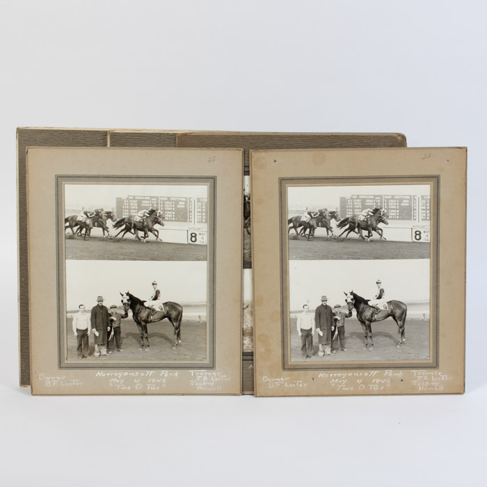 Collection of Narragansett Park Black and White Photographs of Race Horses