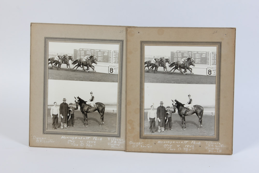 Collection of Narragansett Park Black and White Photographs of Race Horses